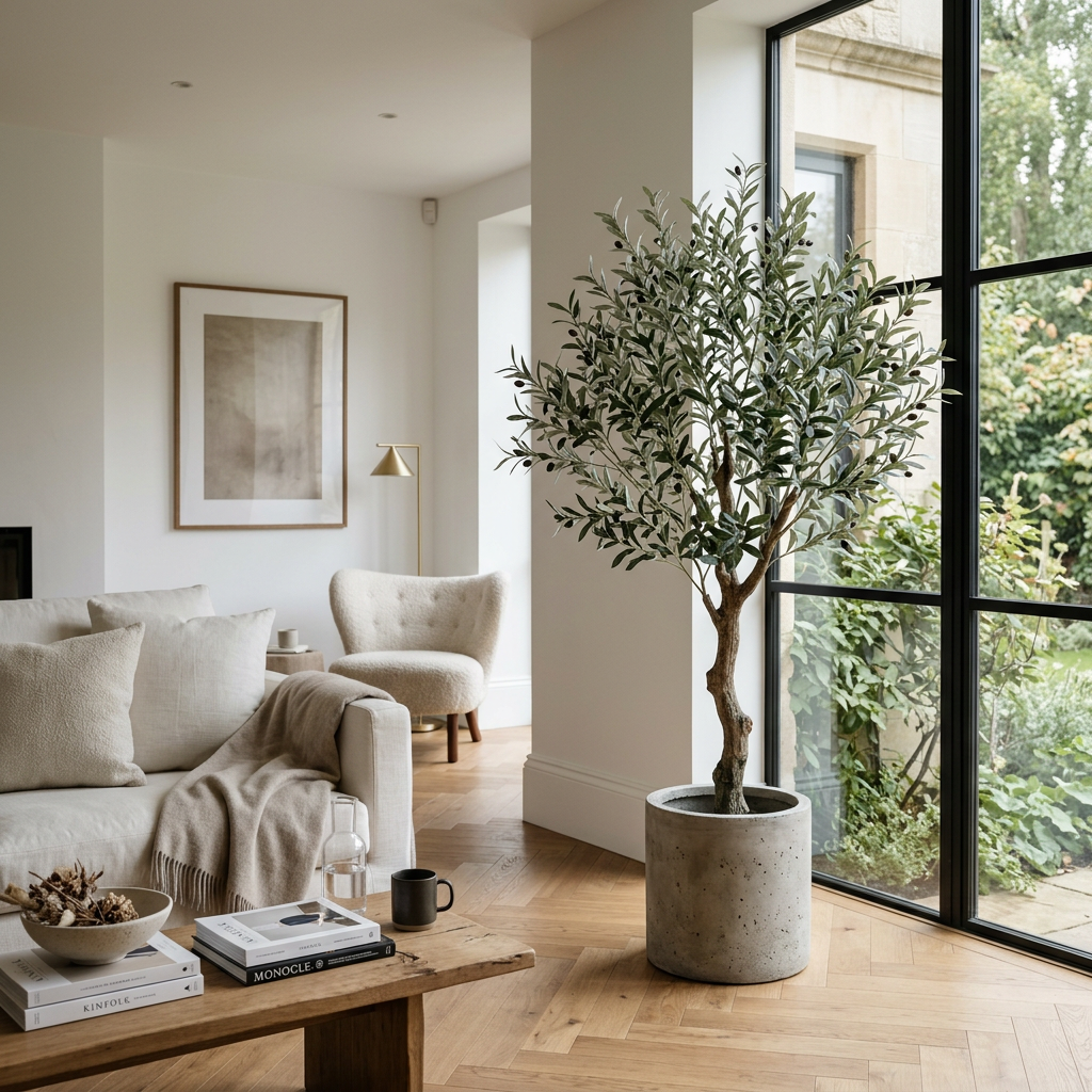 Olivier Artificiel 150cm Pot Béton