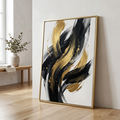 Tableau Abstrait Noir & Or 60x80