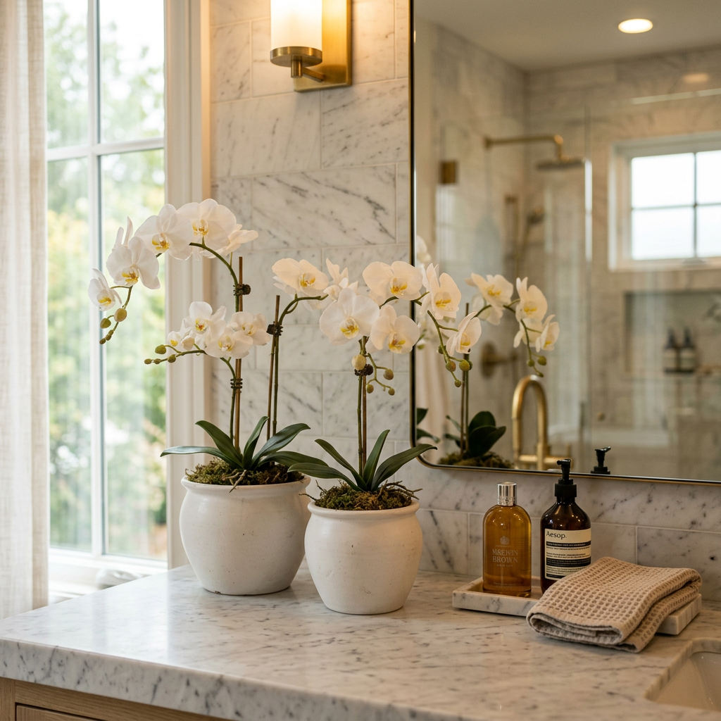 Duo Orchidées Pots Blancs