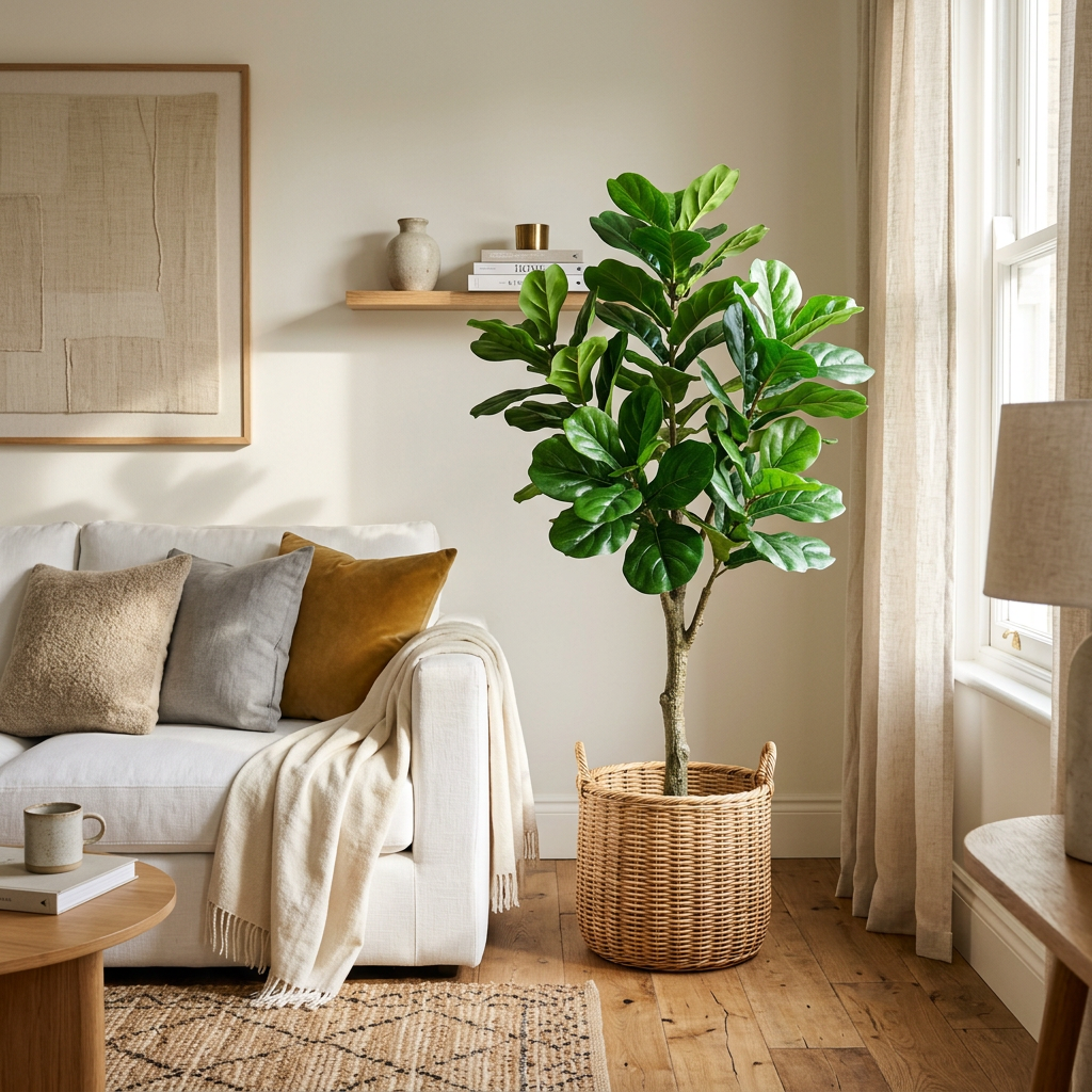 Figuier Lyre 130cm Panier Rotin