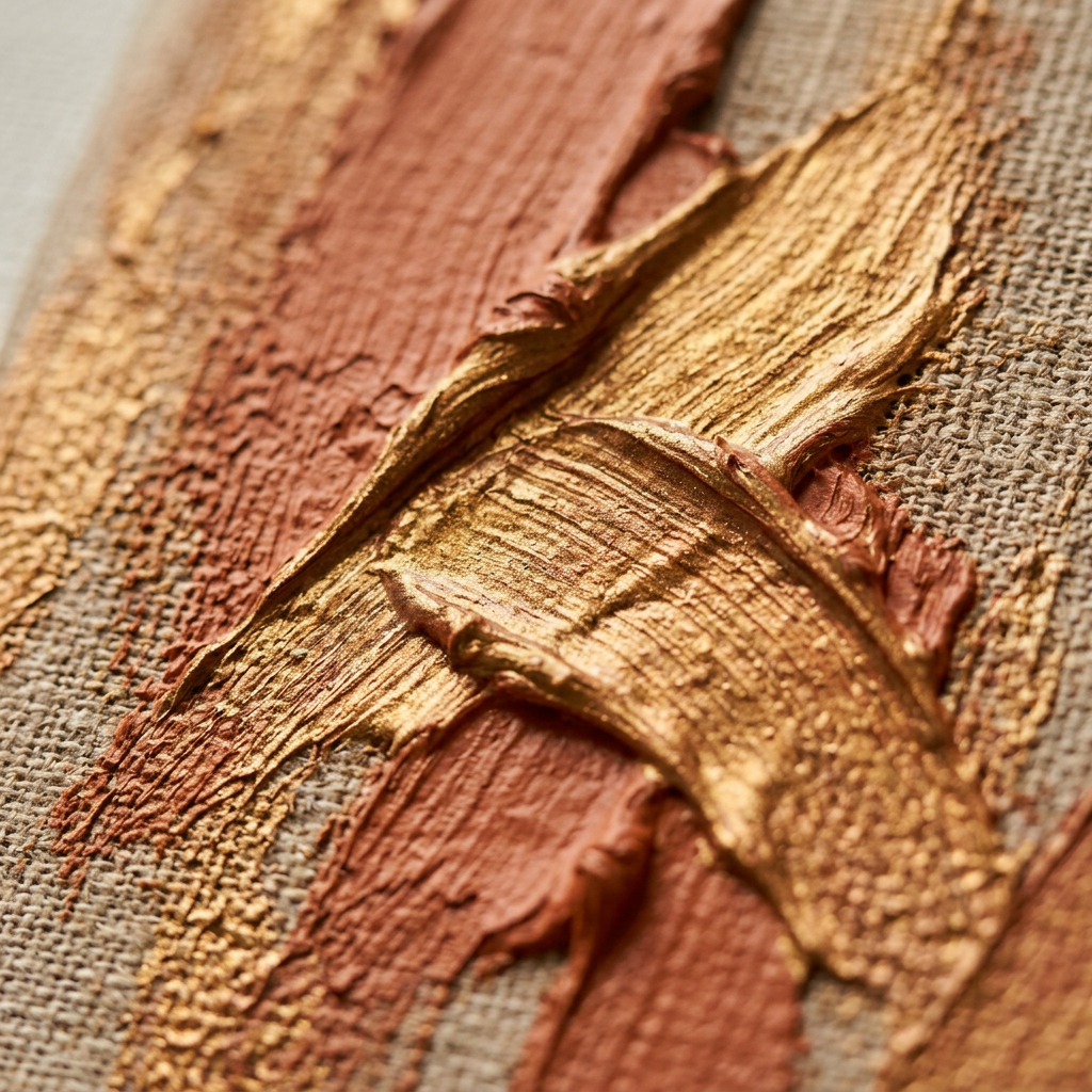 Toile Terracotta & Or 50x70cm