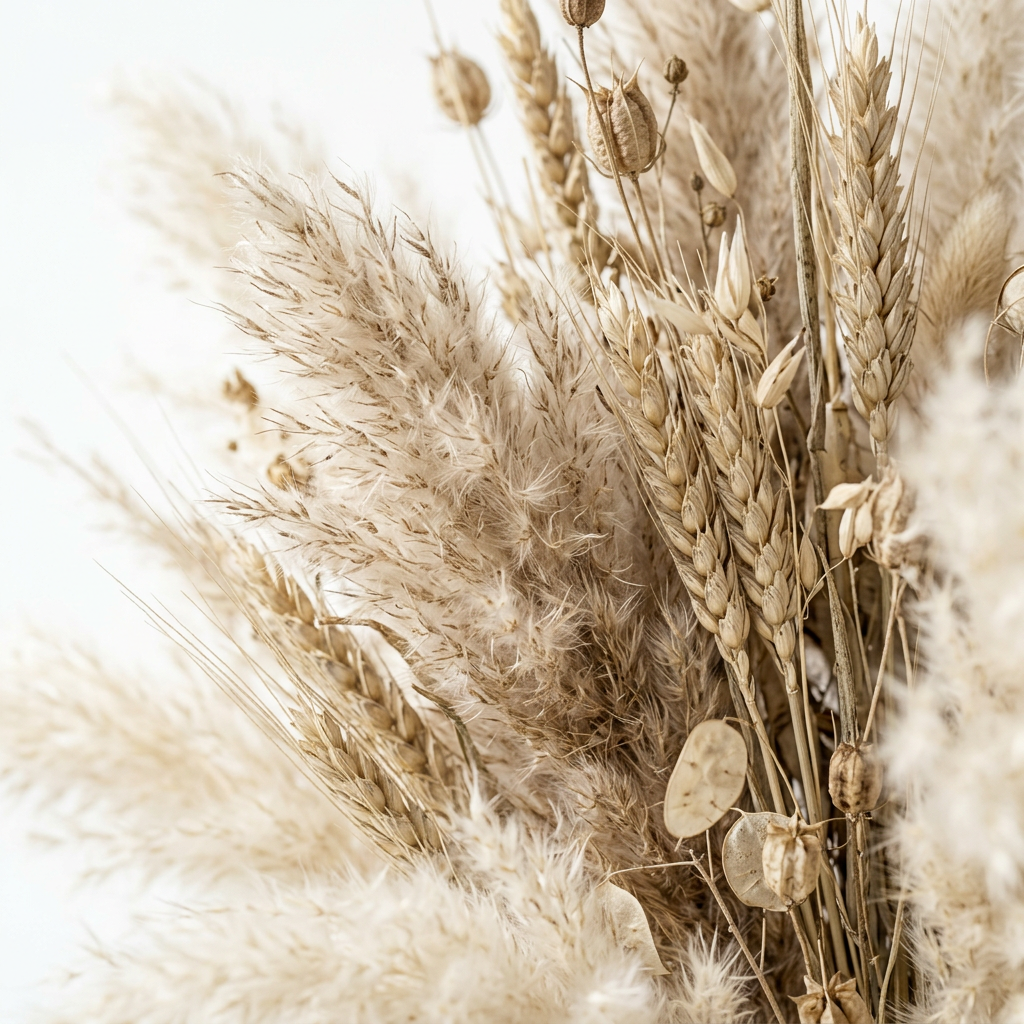 Fleurs Séchées + Vase Verre